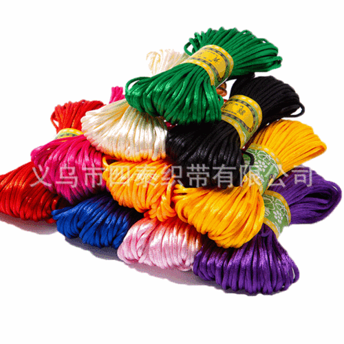 DIY Handmade Materials Korean Silk Line 5 Chinese Knot Braided Rope Bracelet Accessories Multi-Color