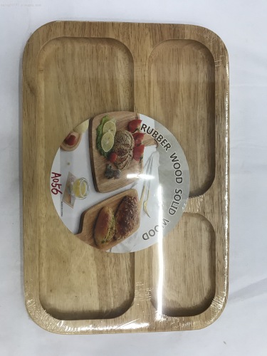 A05 Bread Board Slotted Double-Sided Solid Wood Chopping Board Dinner Plate