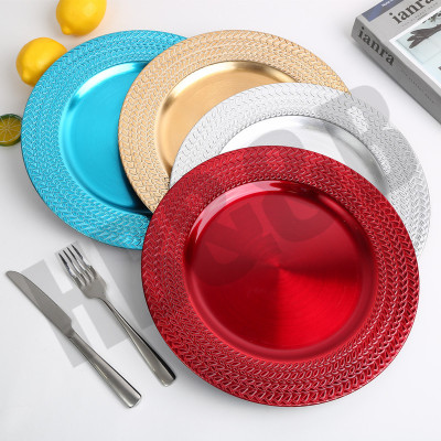 Charger Plate for Hotel Wedding Decoration Mat Plate Plastic Plate Electroplating Craft Plate