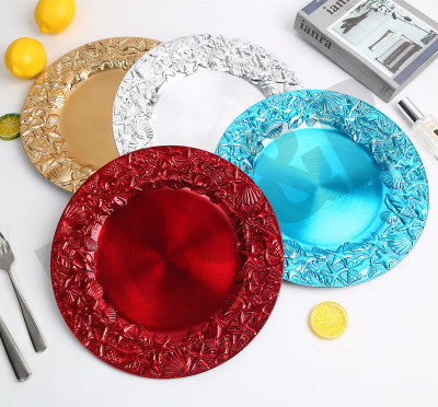 2020 New European-Style Plate Hotel Wedding Mat Plate Plastic Plate Electroplating Craft Plate Decorative Tray