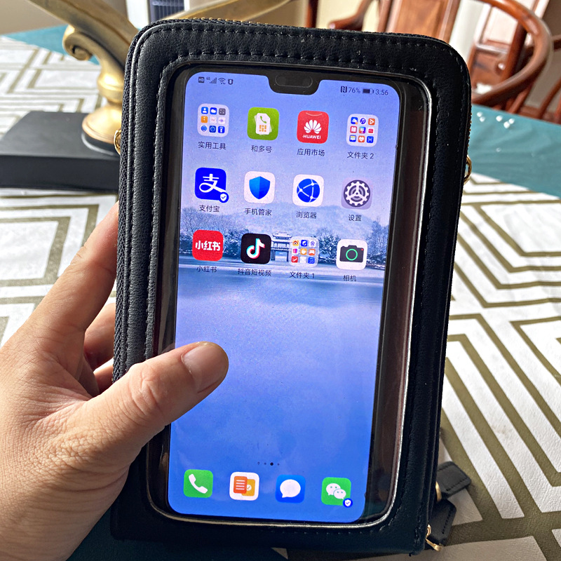 Touch Screen Messenger Bag Women's 2020 New Style Large Capacity Multi-Function Solid Color Fas