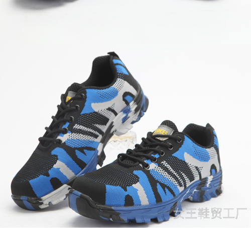 2020safety Shoes Customized Labor Protection Shoes Outdoor Construction Site Flying Woven Breathable Steel Toe Shoes