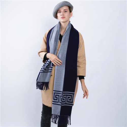 new jacquard double-sided back pattern shawl autumn and winter warm thickened korean style all-match scarf dual-use scarf trendy women