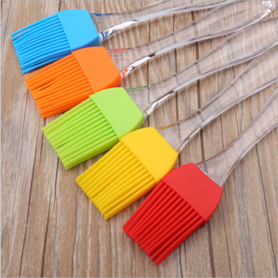 塑料透明手柄油刷硅胶油刷烧烤油刷厨房耐高温硅胶油刷批发