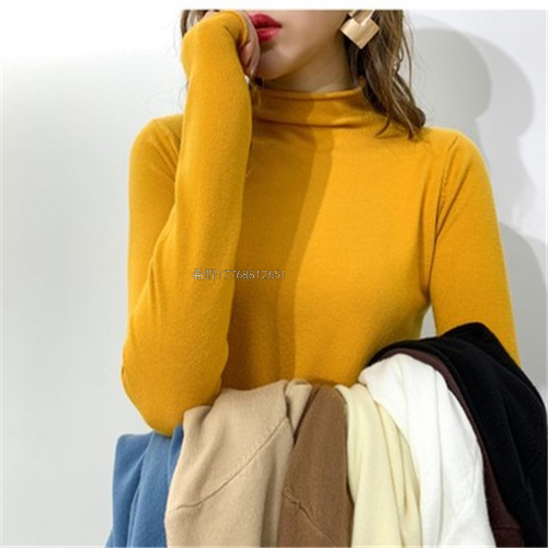 2020 spring and autumn new hemming sweater women‘s korean-style loose all-match pullover solid color long sleeve bottoming shirt sweater women