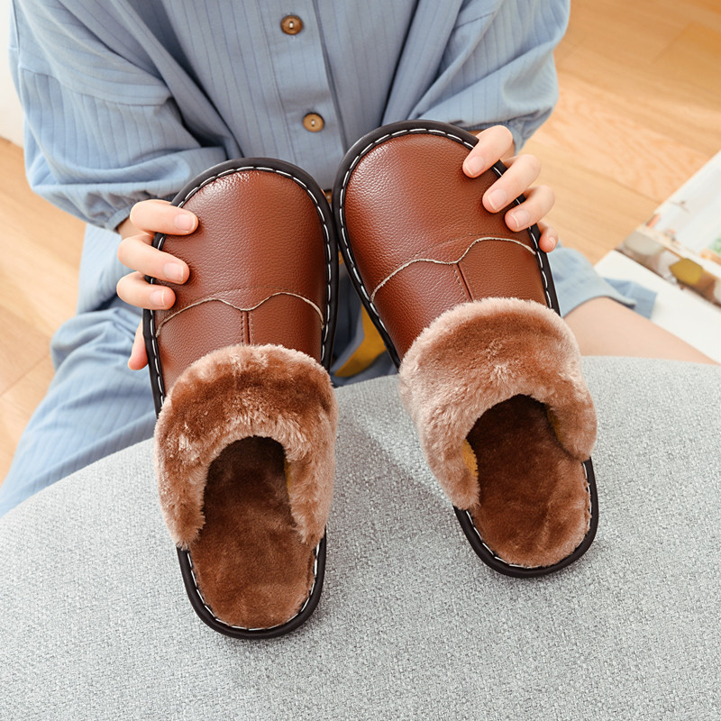 mens cowhide slippers