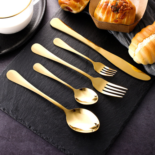 1010 tableware set creative color western food/steak large fork rose gold stainless steel knife and forks spoon