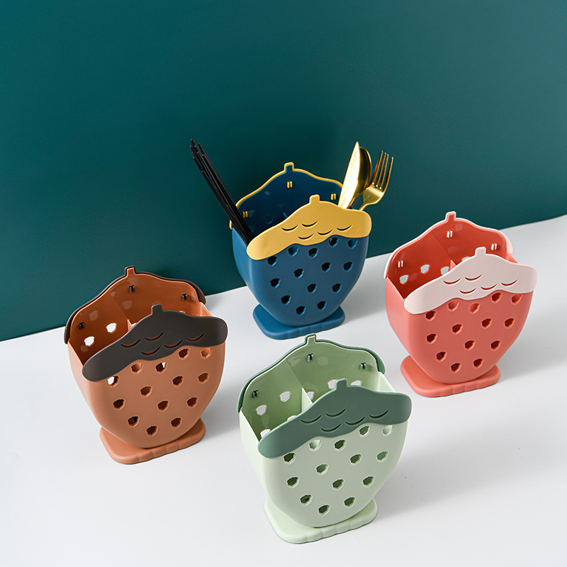 Creative Plastic Chopsticks Box Chopsticks Cage Factory Wall-Mounted Multi-Functional Draining Chops