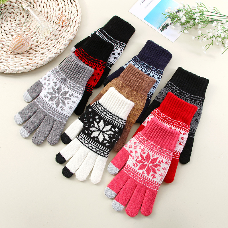 2020 Cold Protection in Autumn and Winter Warm Thickened Touch Screen Knitted Gloves Winter Thicken 