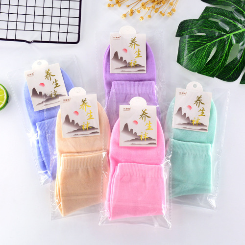 d100 spring and summer sports socks vintage candy color women‘s cotton socks individually packaged gifts one-piece delivery