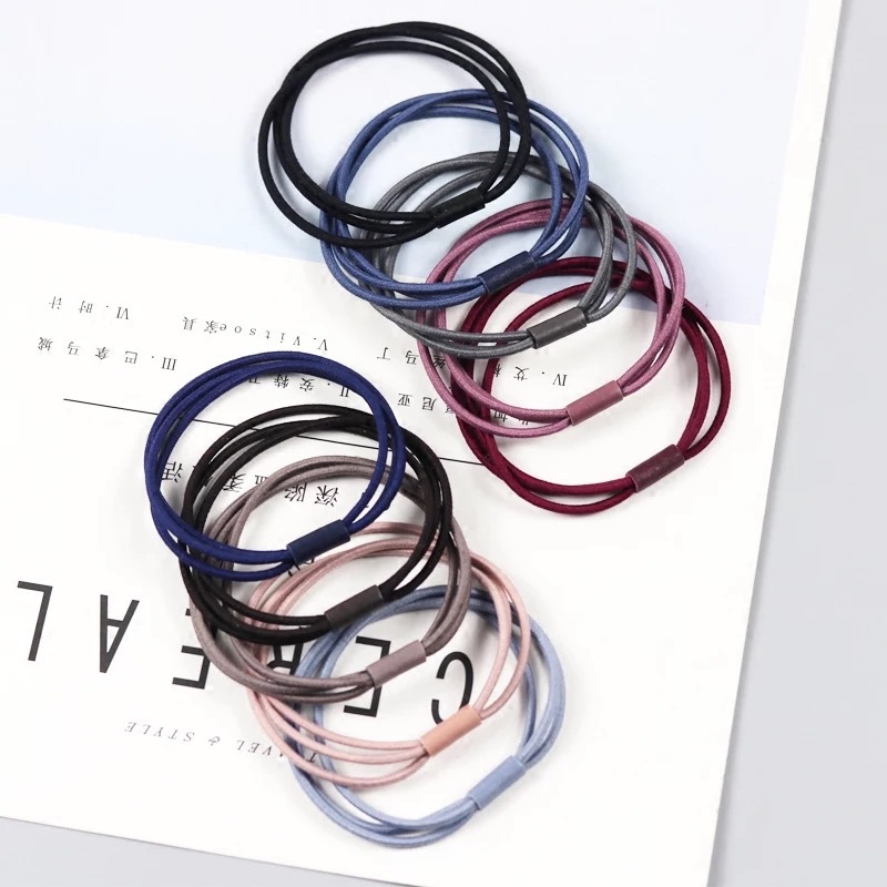 High Elastic 3-Strand Basic Rubber Band Korean Style Fresh Headdress Simple Tie-up Hair Accessories