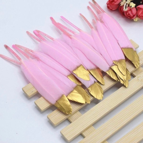 Colorful Golden Goose Feather Knife Painted Feather Handmade DIY Earrings Accessories Corsage Wedding Dress
