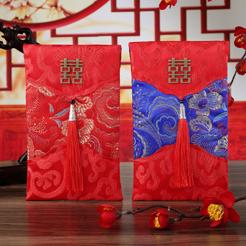 creative gift gift gift gift gift gift bag festive ten thousand yuan red envelope wedding characteristic fabric satin gift bag