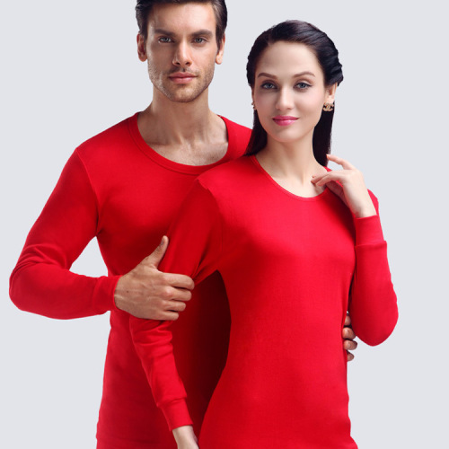 men‘s and women‘s round neck red birth year long johns undershirt thermal underwear cotton sweater wholesale