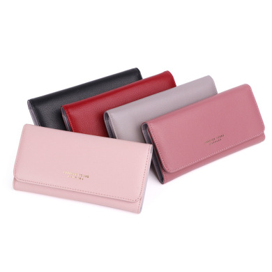 亚美2020新款女士钱包多卡位大容量长款搭扣手拿包零钱包厂家现货