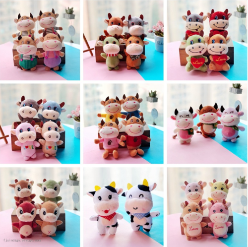 year of the ox mascot doll plush toy zodiac cow doll small pendant keychain rag doll annual meeting small gift