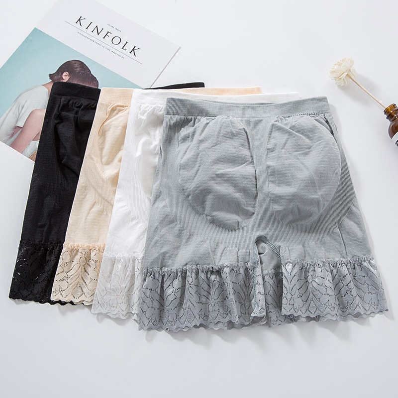 Spring and Summer New Lace Bottoming Safety Pants Large Size Seamless Modal Lace Anti-Exposure Boxer