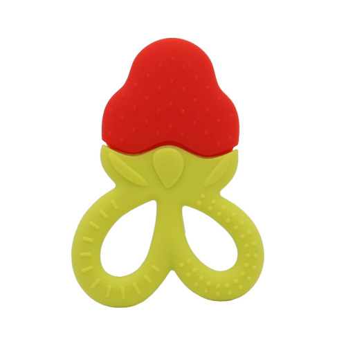 amazon popular food grade full silicone fruit series hand grip scissors hot selling teether