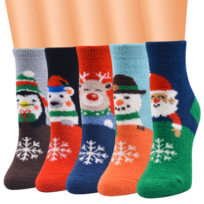 New Christmas Socks Series Women's Socks Christmas Socks Coral Velvet Santa Claus Socks Christmas Women's Socks Wholesale Direct Sales