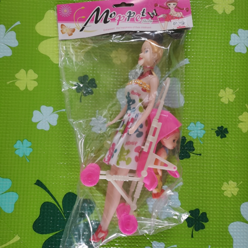 幼儿园小学生儿孩趣味玩具母女推车母婴套装