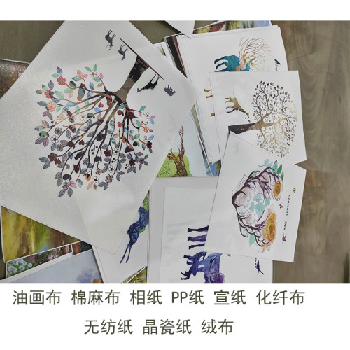 factory art micro spray painting printing photo customization photo paper cotton linen chemical fiber cloth hd painting core mural oil painting inkjet