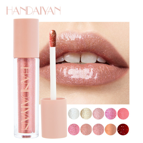 Handaiyan Han Daiyan Moisturizes High Gloss Lip Gloss Metallic Diamond Pearlescent Lip Gloss Lip Glaze with Shining