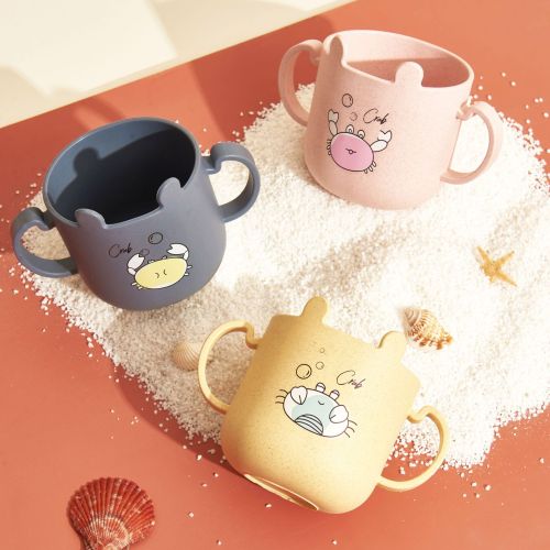 Crab Cup New Creative Male and Female Baby Shape Drinking Cup Children Mouthwash Cup Environmental Protection Wheat Straw Wholesale