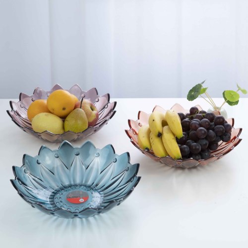 Fruit Plate Transparent Plastic Dried Fruit Tray European Living Room Snack Tray Large New Year Creative Candy Plate Home Wholesale