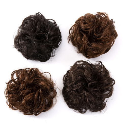Factory Direct Sales Amazon Hot Artificial Hair Bun Curly Hair Half Hair Updo Chignon Fluffy Curl Hair Bag