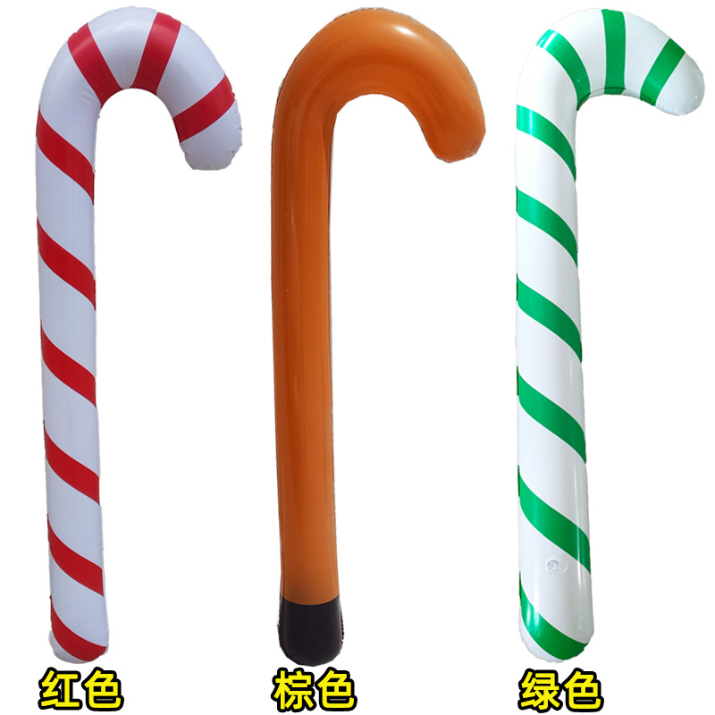 New Green Christmas Crutches Candy Color Inflatable Crutches European and American Christmas Promoti
