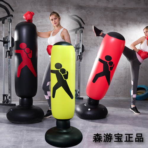 Amazon Hot Sale Inflatable Boxing Column Vertical Adult Inflatable Boxing Sandbag 1.6 M Inflatable Tumbler Wholesale