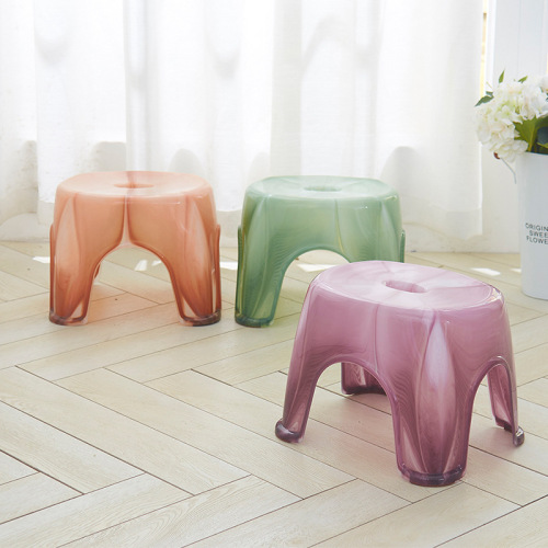 fashion gradient four-legged plastic stool high quality pp portable home stool living room kitchen bathroom small stool wholesale direct sales