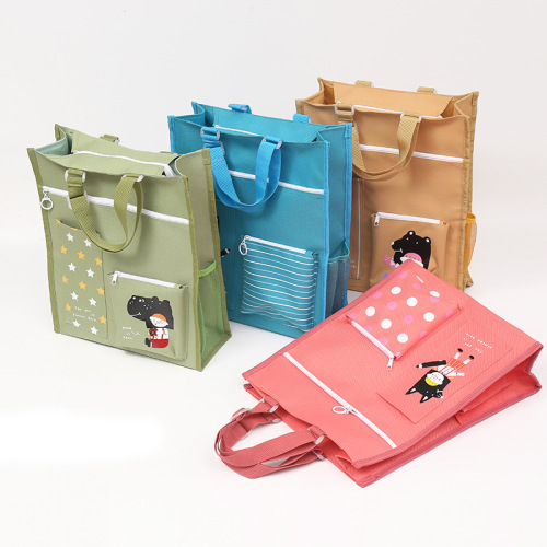 Korean Style Elementary School Tuition Bag Children‘s Cute Bag A4 Art Portable Document Bag Canvas Waterproof Tuition Bag