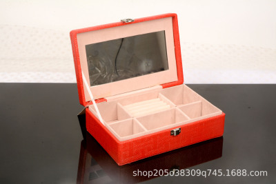 Currently Available Factory Direct Sales Pu Embossed Rectangular Jewelry Box Custom Necklace Ring Storage and Carrying Exquisite Box