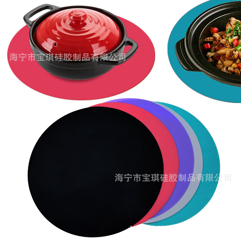 Silicone Placemat Potholders Microwave Oven Mat Straight Diameter 30cm Multifunctional Heat Insulati