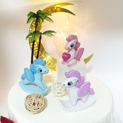 baking cake decoration unicorn rocking horse doll decoration trojan cake decoration net red birthday decoration