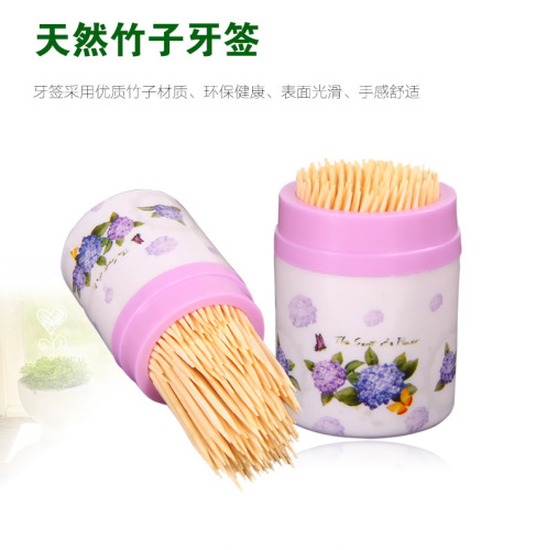 Disposable Toothpick Natural Environmental Protection Hotel Household Bamboo Toothpick Canned Toothpick Holder Fruit Toothpick Factory Direct Sales