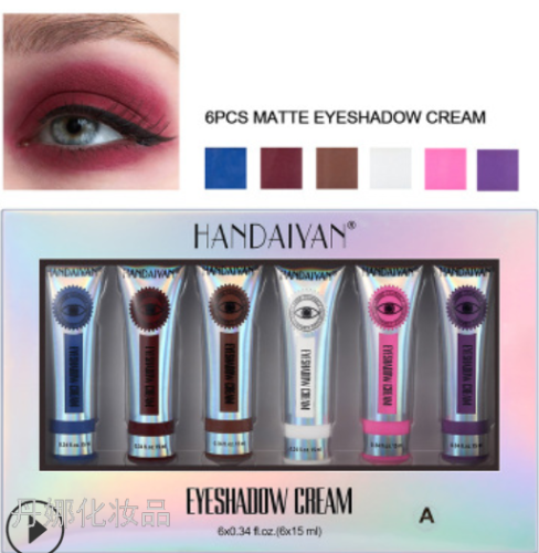 handaiyan matte color eyeshadow cream set 6 pack long lasting not easy to fade eye shadow lotion body eyeshadow