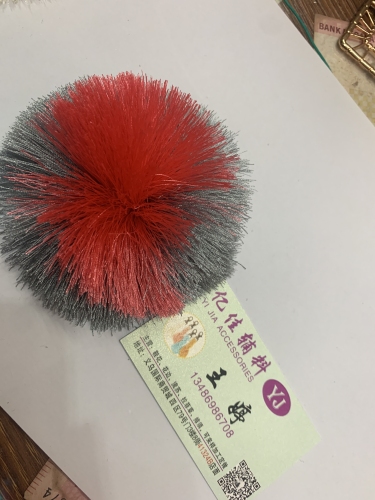 Factory Direct Polyester Fur Ball Polyester Shoe Flower Two-Color Shoe Flower DIY Handmade 