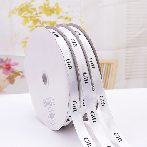 printing english letters polyester ribbon white ribbon flowers gift clothing packaging customization