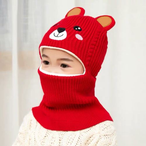 Baby Hat Winter Warm Ear Protection Fleece Hat Boys Girls Toddlers Woolen Cap Children‘s Hat Scarf Hooded PNE-Piece Suit Windproof