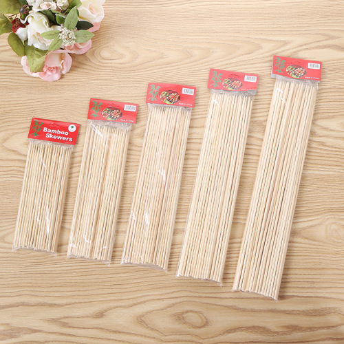 4*40 Wide round Bamboo Sticks 50 PCs Disposable Skewer Good Smell Stick Lamb Skewers Bamboo Barbecue Tools