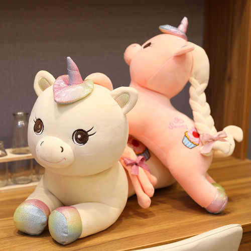 Unicorn Braid Flower Braid Dream Unicorn Doll Plush Toys Girlfriend Gift Rainbow Angel Horse Pillow