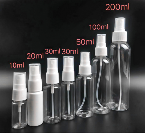 wholesale 50ml spray bottle makeup small spray bottle round pet hydrating fine mist side spray transparent spray bottle sub-bottling