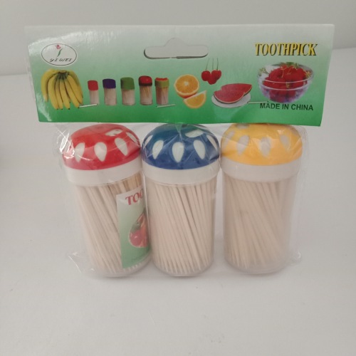 flower cover bottle 3-card toothpick disposable household two-pointed portable bamboo toothpick hotel restaurant tableware