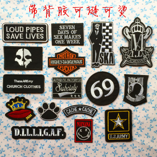 custom badge cloth stickers factory direct pattern computer embroidery cloth stickers adhesive ironing embroidery badge factory direct