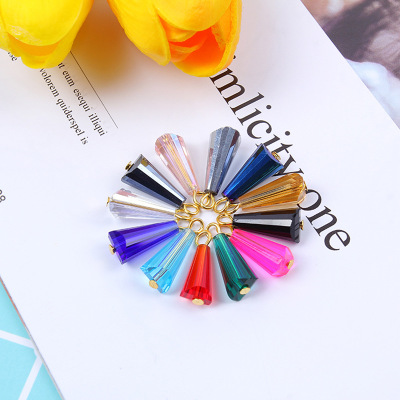 Simple Fashion Crystal Glass Pagoda Nine-Pin Accessories Elegant Smart Glossy Photosensitive Beads Jewelry Accessories