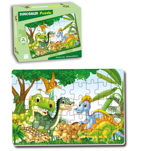 Dinosaur Puzzle 45 Pieces Children‘s Puzzle Pressure Relief Toys Amazon Cross-Border Boxed Paper Puzzle Factory Direct Sales