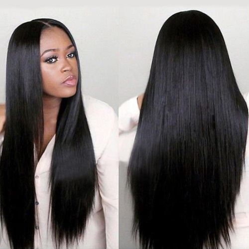 Wigs European and American Women‘s Mid-Length Straight Hair African Wig Long Hair chemical Fiber Wig Wholesale Overseas Delivery