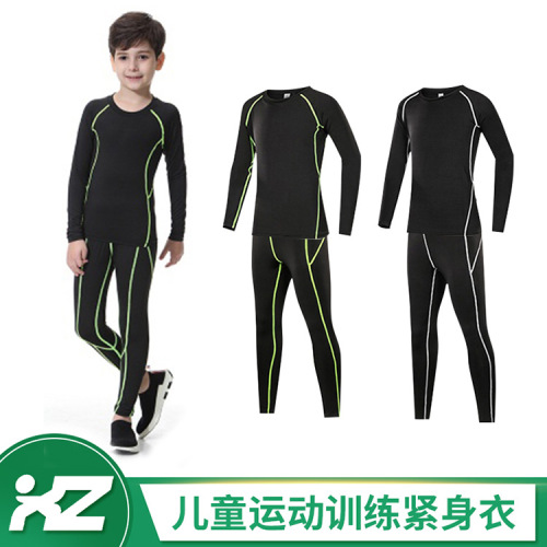 children‘s bottoming wear close-fitting fitness wear basketball football sports fitness suit moisture wicking classic black